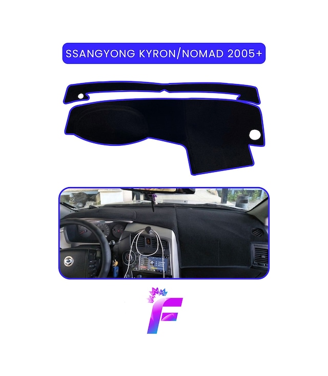 Ssangyong Kyron 2005+ Uyumlu Torpido Örtüsü Araca Özel Üretim Kolay Montaj Kaymaz A89 Torpido Halısı