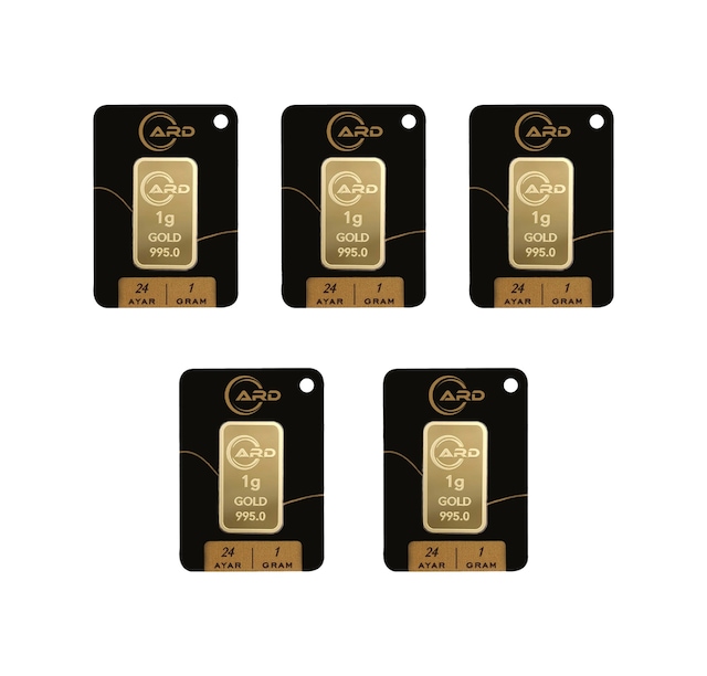 1 Gr 24 Ayar Ard Gram Altın 5'li