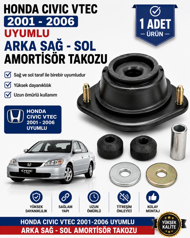 Honda Cıvıc Vtec 2001-2006 Uyumlu Arka Amortisör Takozu 1 Adet
