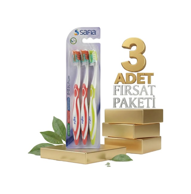 Safia 1+1 Yetişkin Diş Fırçası X3