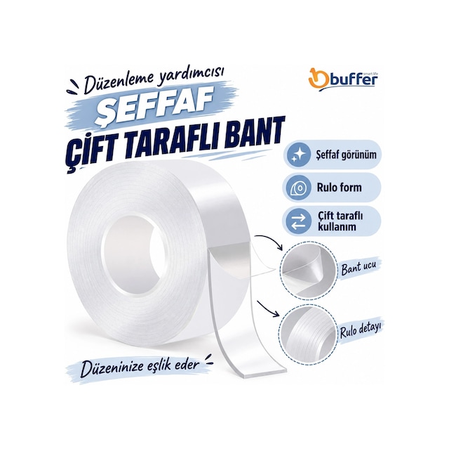 Ultra Dayanıklı Çok Amaçlı Çift Taraflı Nano Bant 2 Mt X 3 Cm Diğer