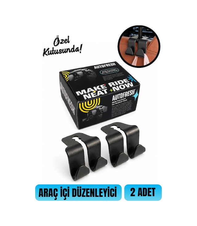 2 Adet Araba Koltuk Arkası Kanca Çok Fonksiyonlu Telefon Tutucu Araç Çanta Askısı