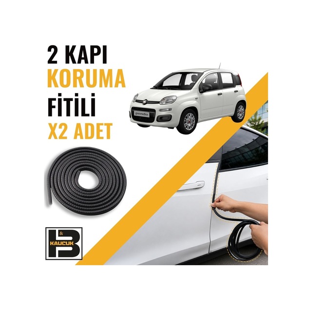 Fiat Panda 2012-2025 Kapı Koruma Fitili-iki Kapı-siyah-bm1273