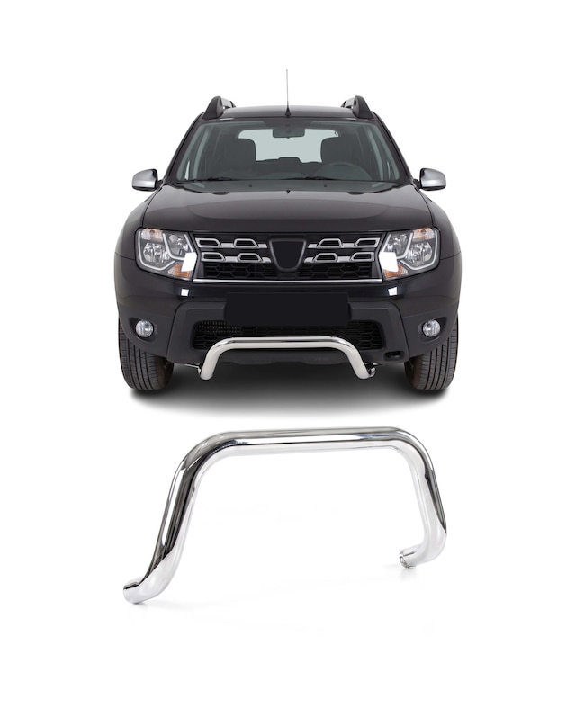 Dacia Duster 2010-2017 Uyumlu Araca Özel Pars Ön Koruma 60mm Krom