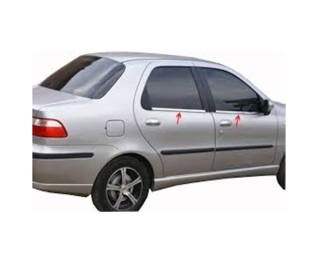Fiat Albea Uyumlu 2002-2012 Krom Cam Çıtası 4 Parça Paslanmaz Çelik