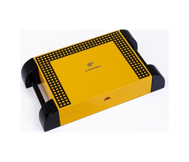 Cohiba Sarı Nokta Desenli Sedir Humidor Puro Kutusu - Tr8400