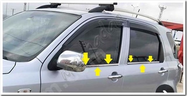 Daihatsu Terios Krom Cam Çıtası 2006-2017 4 Parça Paslanmaz Çelik