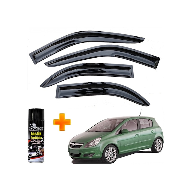 Opel Corsa D Mügen Cam Rüzgarlığı 2007-2014 Arası 4 Lü Takım +500ml Lastik Parlatıcı