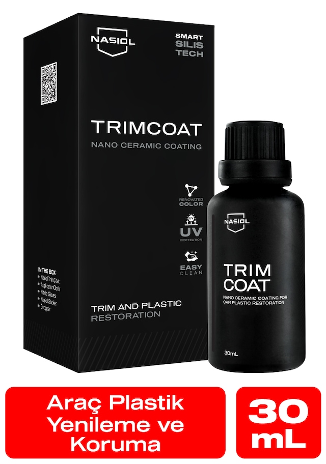 Nasiol Trimcoat Araç Plastik Yenileyici Onarıcı ve Koruyucu Nano Seramik Kaplama 2 Yıl Dayanım 30 ML