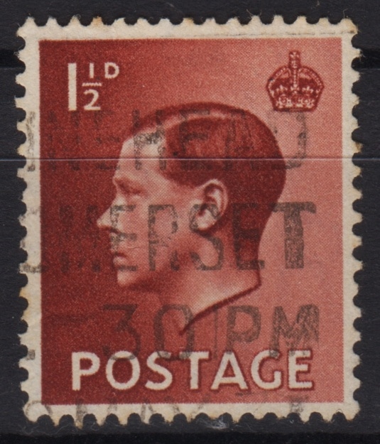 Kral 8. Edward 1,5 Penny Damgalı Pul 1936. Birleşik Krallık-ingiltere.