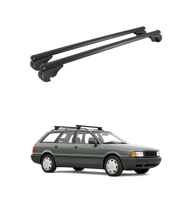 Audi 80 Avant 1991-1995 Arası Uyumlu Port Bagaj Taşıyıcı Ara Atkı Alüminyum Siyah 2 Parça