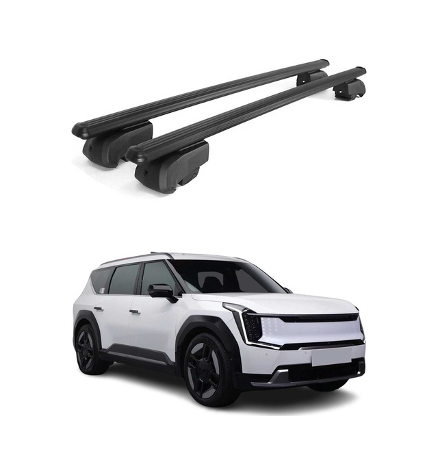 Kia Ev9 2024-2027 Arası Uyumlu Port Bagaj Taşıyıcı Ara Atkı Alüminyum Siyah 2 Parça