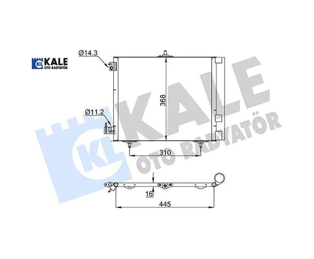 Klima Radyatörü Kondenser 207-208-1007-2008 C2 C3 Ds3 1.4 1.6hdı Kurutucu İle 420x371x16 Kale Radyatör 6455.jf