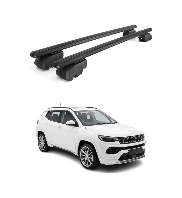 Jeep Compass Iıı 2025-2027 Arası Uyumlu Port Bagaj Taşıyıcı Ara Atkı Alüminyum Siyah 2 Parça