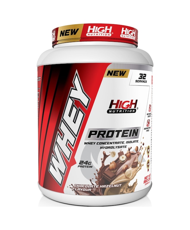 Whey Protein 960 Gr Çikolata Fındık Aromalı Protein Tozu 24 Gram Protein 32 Servis