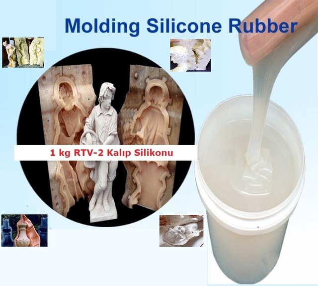 1 Kg Rtv2 Kalip Silikonu ve Katalizör Beyaz 10 Shore Teşhir Ürün