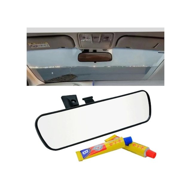 Oto Dikiz Aynası Araba İç Dikiz Aynası 21x5cm Yapıştırma Metal Ayaklı
