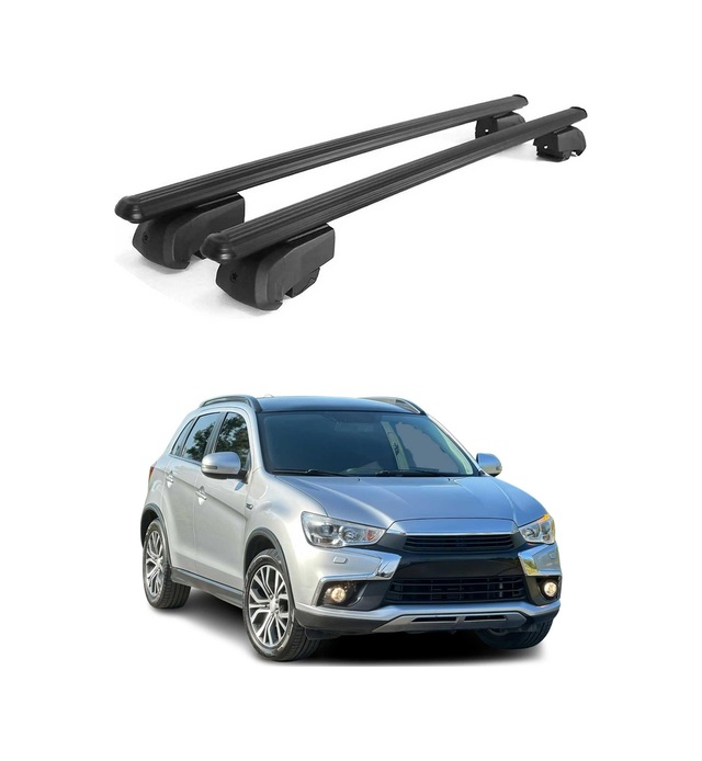 Mitsubishi Asx I 2010-2023 Arası Uyumlu Port Bagaj Taşıyıcı Ara Atkı Alüminyum Siyah 2 Parça