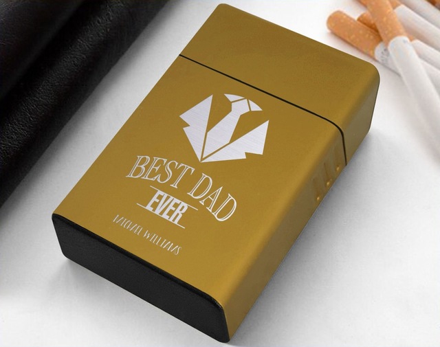 Bk Gift Kişiye Özel İsimli Babalar Günü Tasarımlı Sarı Metal Sigara Tabakası ,babalar Günü Hediyesi , Babaya Hediye , Sigara Tabakası-12