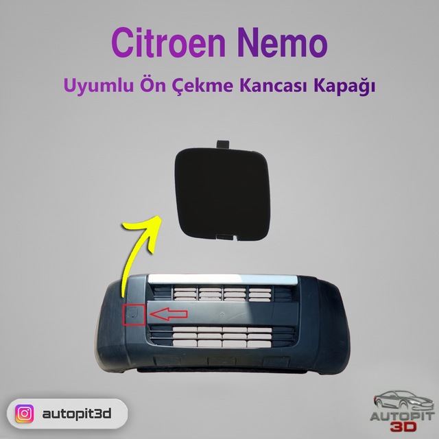 Citroen Nemo 2008 Uyumlu Ön Tampon Çeki Demiri Kapağı