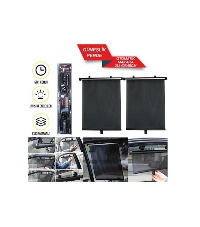 Perde Otomatik Makaralı Yan Cam 2li 1