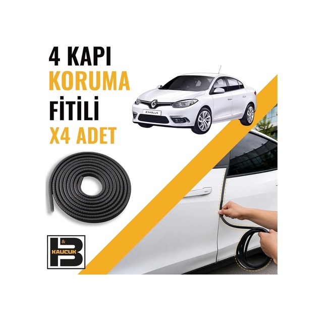 Renault Fluence Kapı Koruma Fitili-4 Kapı-siyah-bm2146