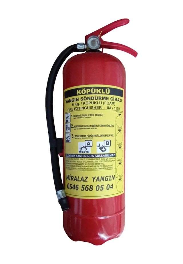 6 Kg Yangın Söndürme Tüpü Köpüklü Ruhsata Uygun - 628912094