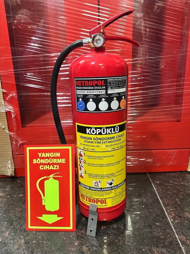 Elit Yangın 6 Kg Foam Köpüklü Yangın Söndürme Tüpü + Hediyeli