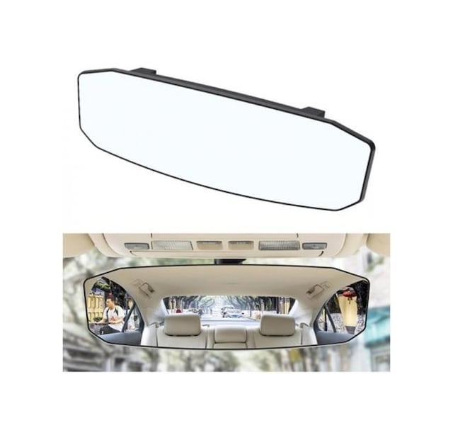 Polham 30x9 Cm Ultra Geniş Araç İçi Geniş Açılı Araç Dikiz Aynası, Kavisli, Genişletilmiş Açılı Ayna