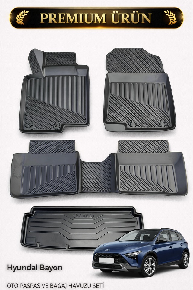 Hyundai Bayon 3d Oto Paspas Ve Bagaj Havuzu İkili Set
