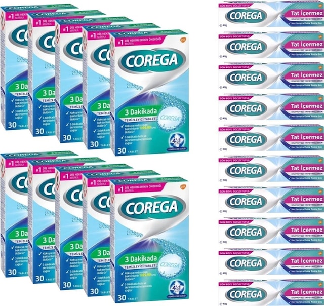 X10 3 Dakikada Diş Protezi Temizleyici 30 Tablet + X10 Tat İçermez Diş Protezi Yapıştırıcı 40 Gr