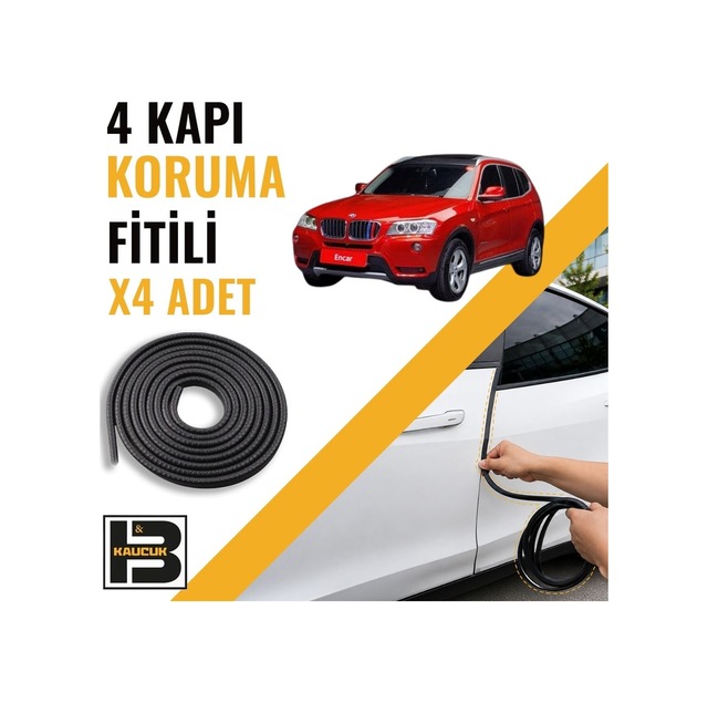 Bmw X3 E83 2003-2010 Kapı Koruma Fitili-4 Kapı-siyah-bm2355