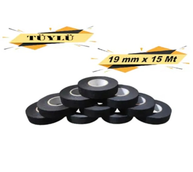 Point 10 Adet Bez Bant Tüylü Yanmaz Kumaş Kablo Sarma Bantı 19mm 15mt 19 MM