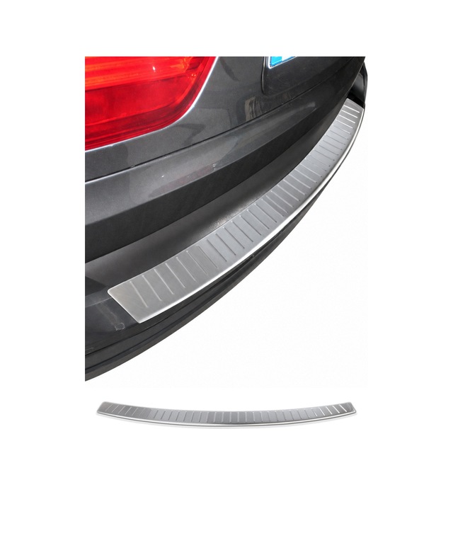 Bmw X5 E70 2006-2013 Uyumlu Krom Arka Tampon Eşiği Paslanmaz Çelik Taşlı Mat