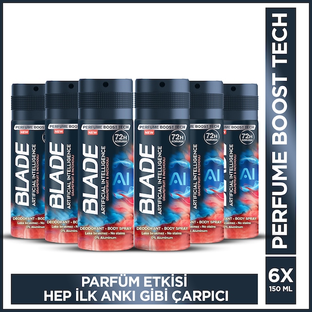 Blade Artificial Intelligence Erkek Sprey Deodorant 6 x 150 ML