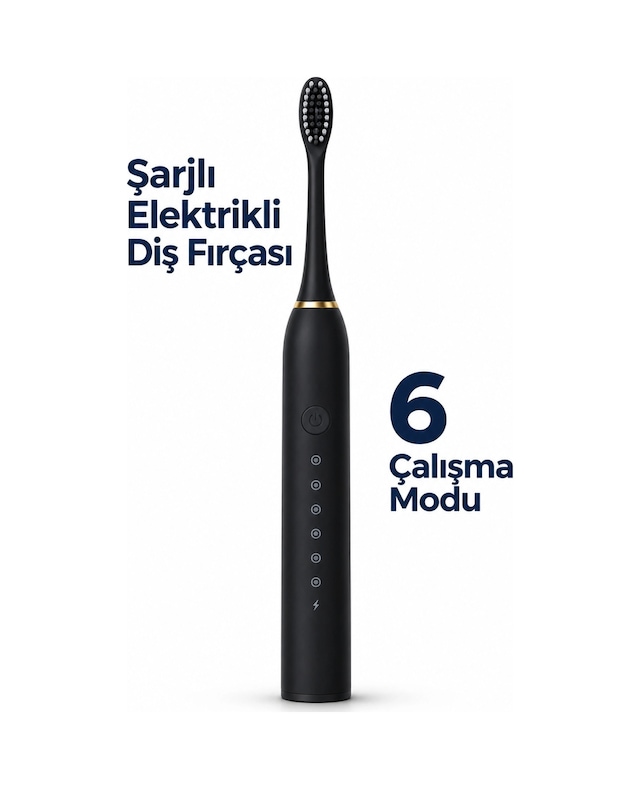 Mey İthalat Siyah Şarjlı Elektrikli Diş Fırçası 6 Modlu 46662985