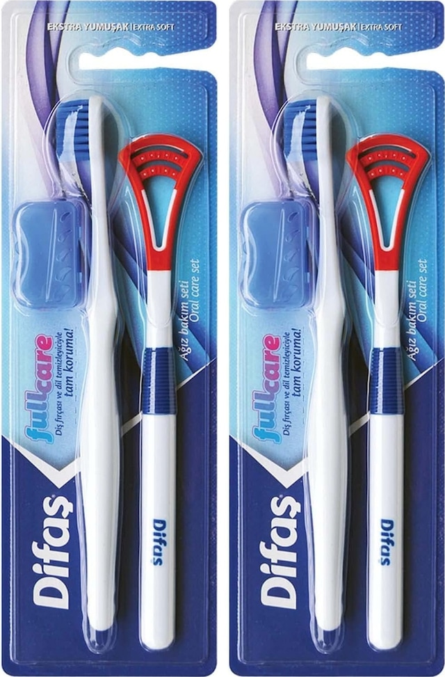 Difaş Ağız Bakım Seti Diş Fırçası + Dil Temizleyici 2li Paket