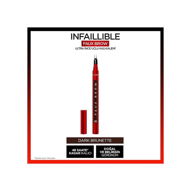 L'Oréal Paris Infaillible Faux Brow Ultra İnce Uçlu Kaş Kalemi Dark Brunette