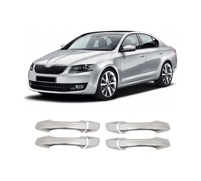 Skoda Octavia A7 Uyumlu 2013-2019 Krom Kapı Kolu 4 Kapı Paslanmaz Çelik