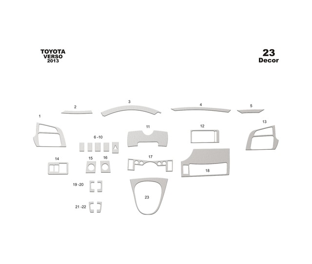 Toyota Verso Torpido Kaplama 2013 23 Parça Alüminyum