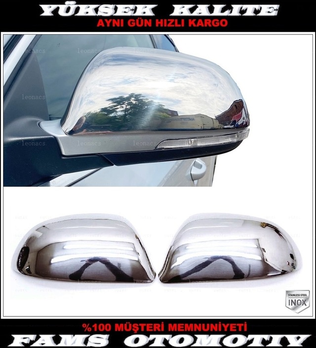 Skoda Octavia Paslanmaz Krom Ayna Kapağı 2 Parça 2009-2013 Arası
