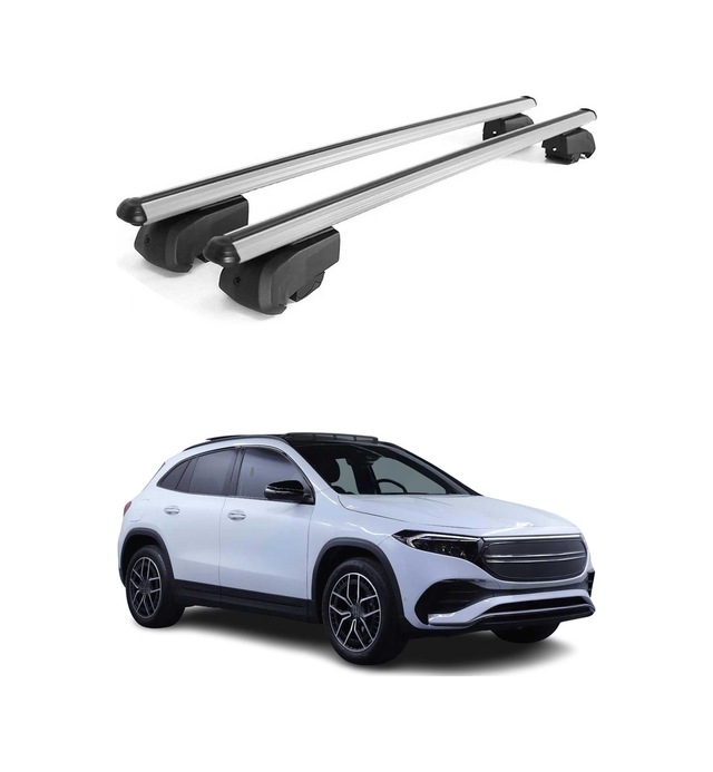 Mercedes Eqa H243 2021-2026 Arası Uyumlu Port Bagaj Taşıyıcı Ara Atkı Alüminyum Gümüş 2 Parça