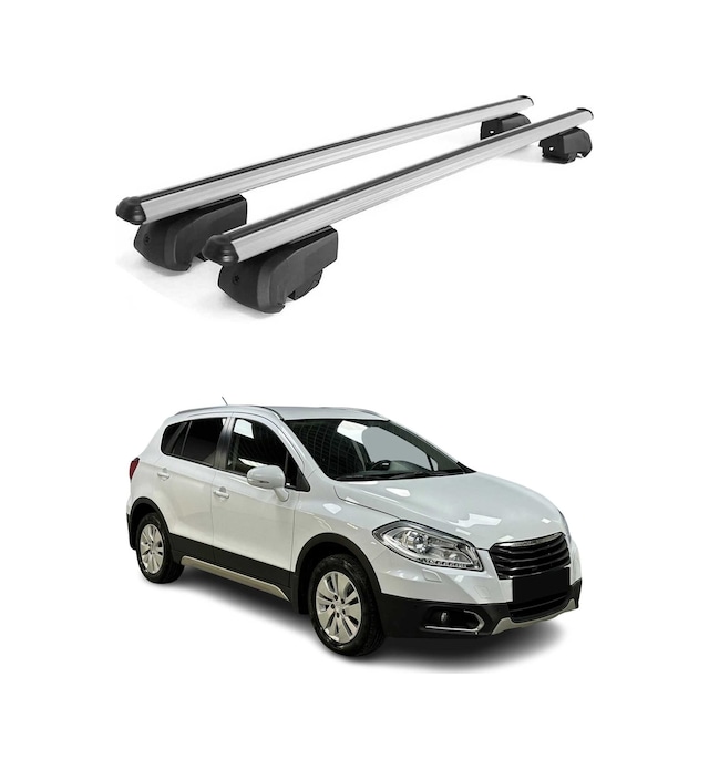 Suzuki Sx4 S-cross Iı 2013-2021 Arası Uyumlu Port Bagaj Taşıyıcı Ara Atkı Alüminyum Gümüş 2 Parça