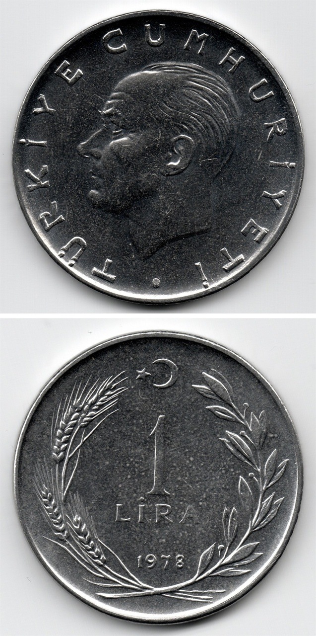1 Lira 1978 Çil Eski Madeni Para