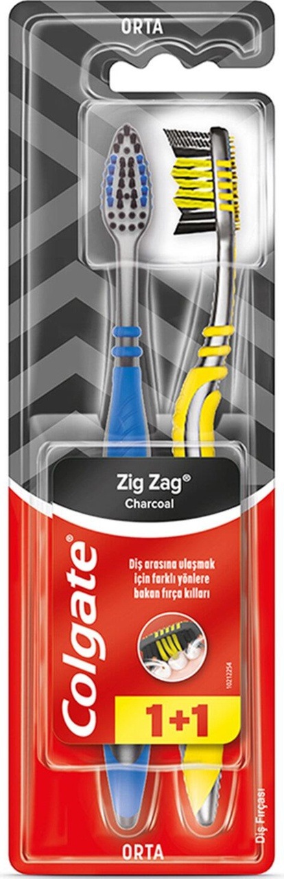 Colgate Diş Fırçası Zigzag 1+1 Chracoal
