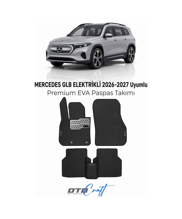 Otocraft Mercedes Glb Elektrikli 2026-2027 Araca Özel 3d Havuzlu Eva Paspas Tam Set 5 Parça
