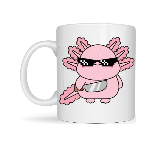 Kupa & Bardak Cool Axolotl Tasarımlı Porselen Kupa Model 83 Eğlenceli, Sevimli Ve Enerji Dolu Kahve Kupası