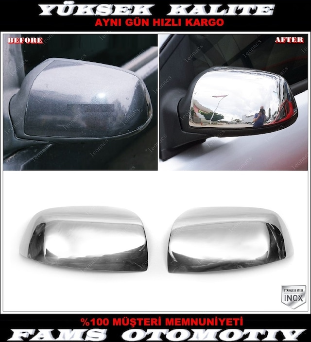 Ford Focus 2 Paslanmaz Krom Ayna Kapağı 2 Parça 2004-2008 Arası