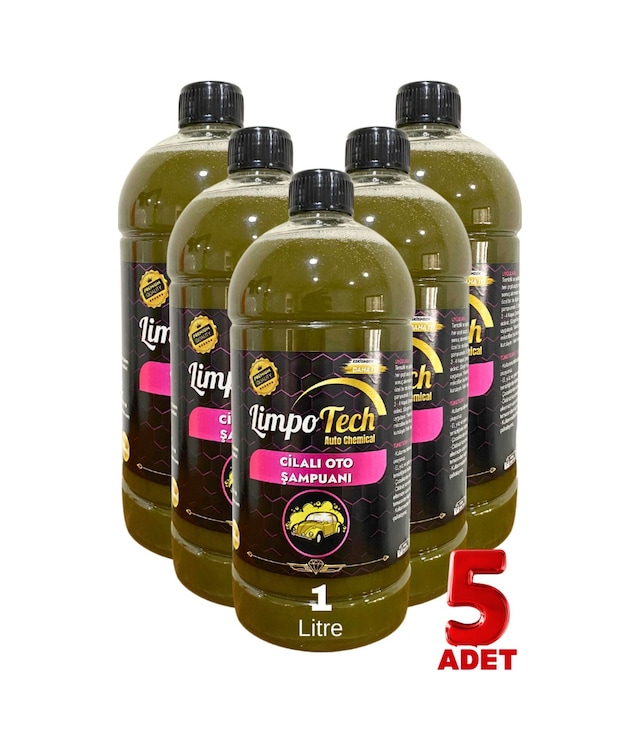 Araç Cilalı Oto Araba Yıkama Şampuanı 1 Litre 5 Adet