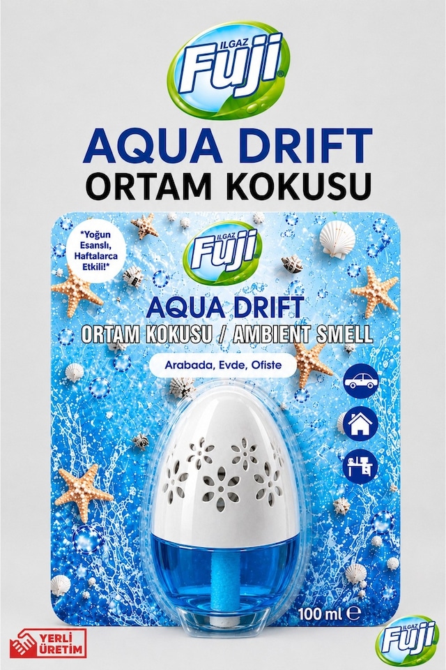 Ilgaz Fuji Okyanus Esintili Araç, Wc, Oda Ve Ortam Kokusu 100 Ml Aqua Drift Kalıcı Kavanoz Koku